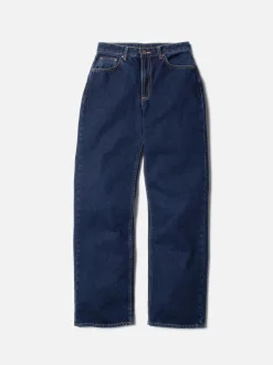Jean large en coton bio | bleu foncé "clean eileen indigo dipped"