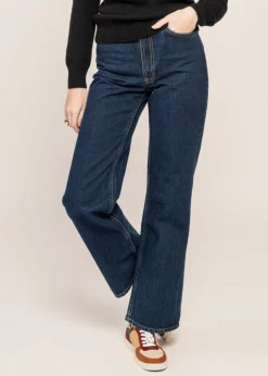 Jean large en coton bio | bleu foncé 