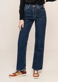 Jean large en coton bio | bleu foncé 