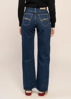 Jean large en coton bio | bleu foncé 