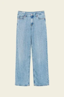 Jean large taille basse en coton bio | bleu délavé "joan blue reef super light used"
