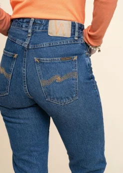 Jean mom en coton bio | bleu "breezy britt morning soul"