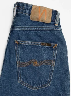 Jean mom en coton bio | bleu 