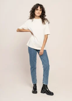 Jean mom en coton bio | bleu 