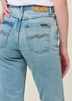 Jean mom en coton bio | bleu clair "breezy britt summer salt"
