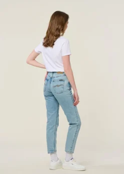 Jean mom en coton bio | bleu clair 