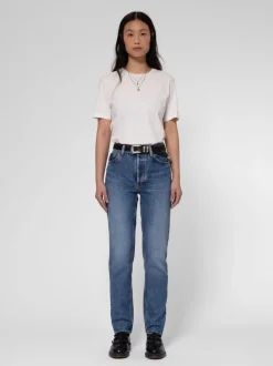 Jean mom en coton bio | bleu délavé "breezy britt day dreamer"