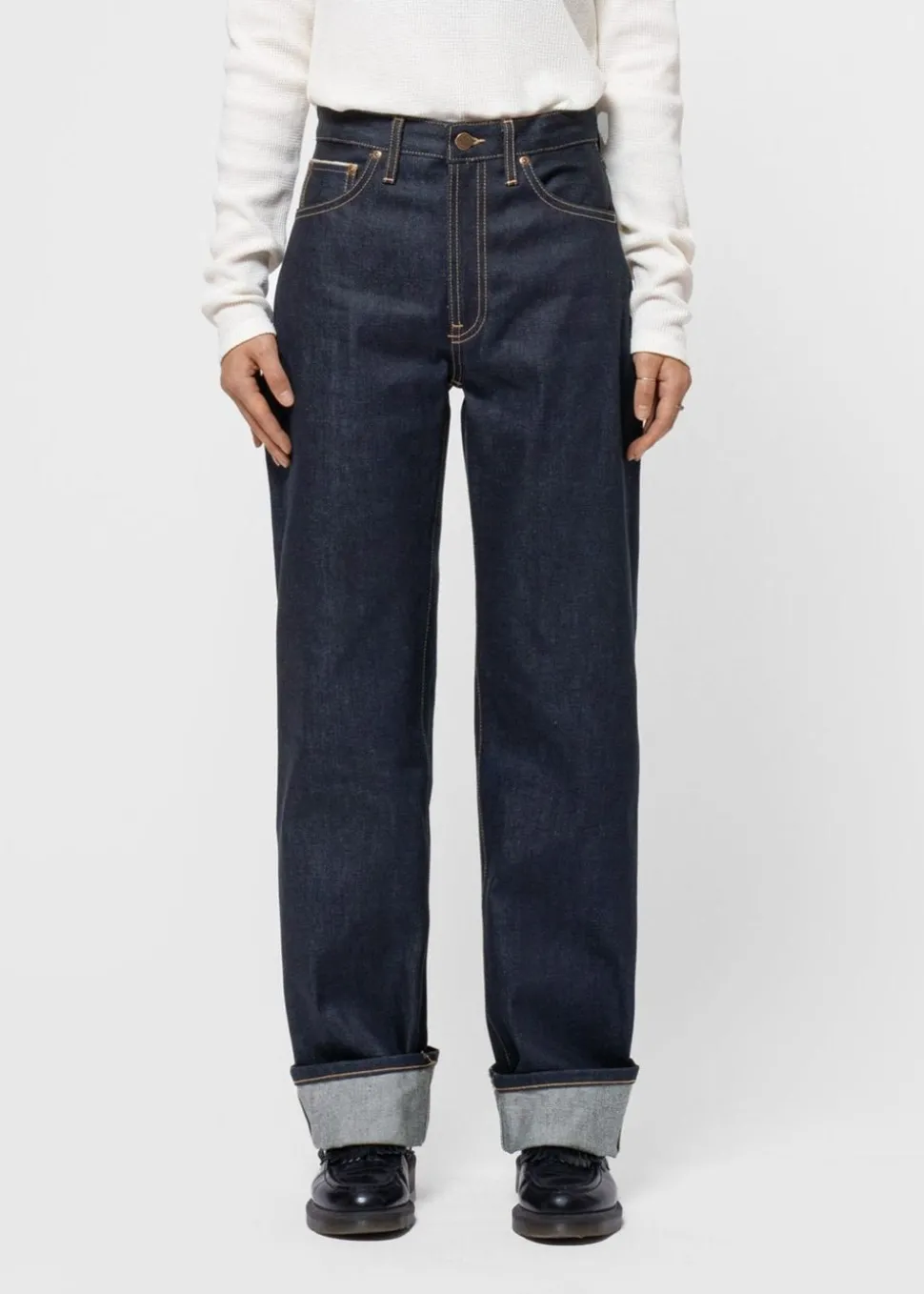 Jean selvedge large en coton bio | bleu "clean eileen dry twilight selvage"
