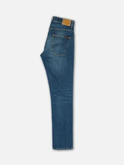 Jean slim en coton bio | bleu "grim tim workers blue - workers blue"