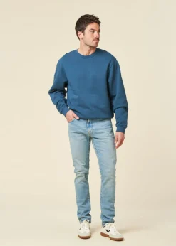 Jean slim en coton bio | bleu 