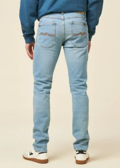Jean slim en coton bio | bleu 