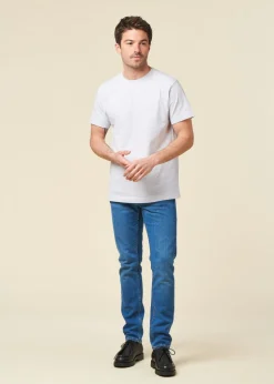 Jean slim en coton bio | bleu 