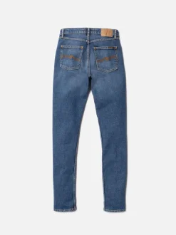 Jean slim en coton bio | bleu 