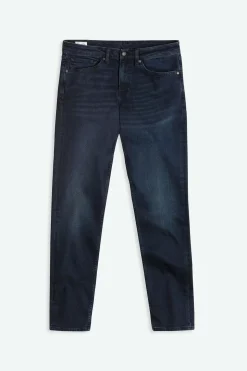 Jean slim en coton recyclé et tencel | bleu foncé "charles - olesya blue black"