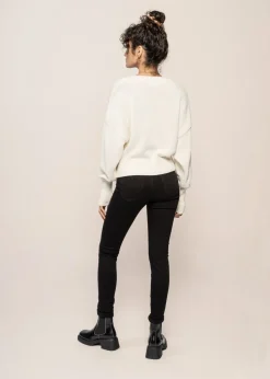 Jean slim taille haute en coton bio | noir "hightop tilde ever black"