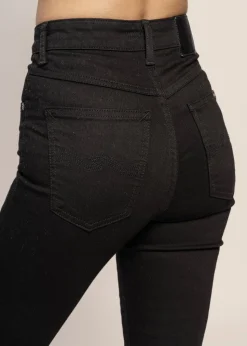 Jean slim taille haute en coton bio | noir 