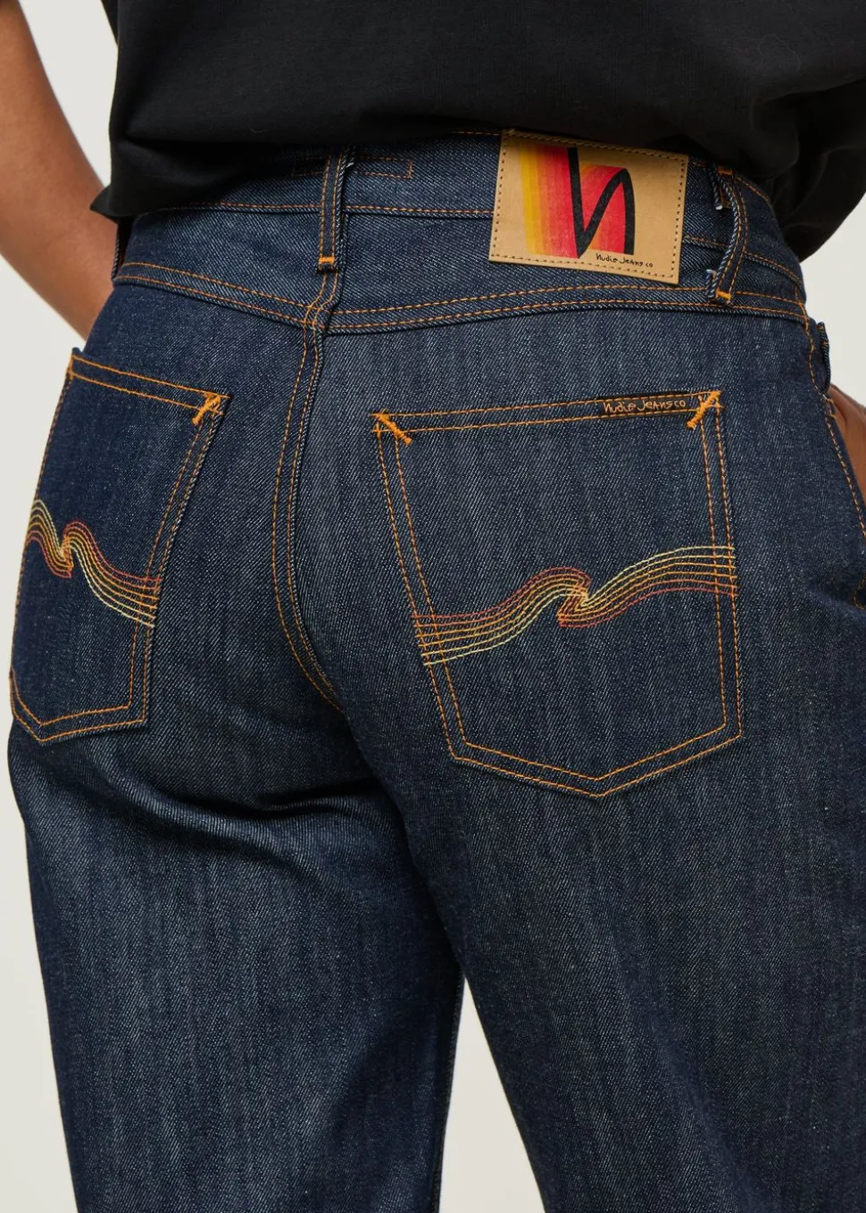 Jean taille basse évasé en coton bio | brut "wide heidi - dry-sunburns"