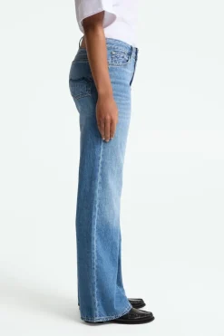 Jean évasé en coton bio | bleu 