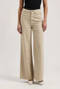 Jean évasé fluide en coton bio et tencel | beige 