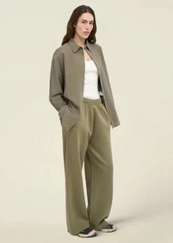 Jogging ample en coton bio | kaki "organic straight leg sweatpants - dusty olive"