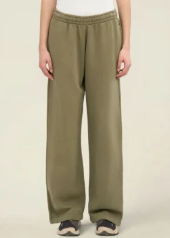 Jogging ample en coton bio | kaki "organic straight leg sweatpants - dusty olive"