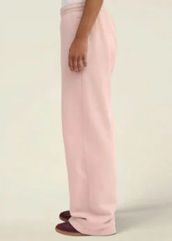 Jogging ample en coton bio | rose "organic straight leg sweatpants - faded pink"