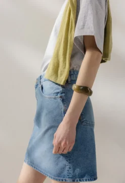 Jupe denim en coton bio et recyclé | bleu