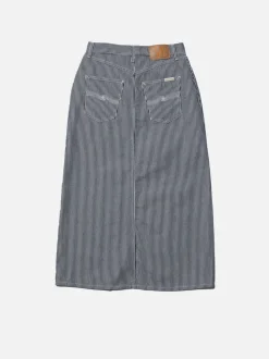 Jupe denim en coton bio | rayée "anna hickory striped skirt blue/offwhite"