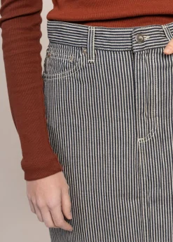 Jupe denim en coton bio | rayée 