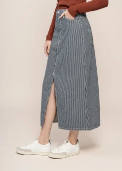 Jupe denim en coton bio | rayée 