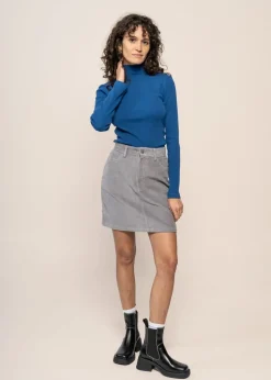 Jupe en coton bio | gris "river corduroy marsha skirt"