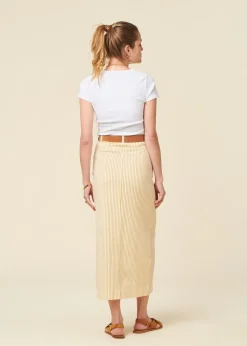 Jupe en coton biologique | jaune "skirt finsta work stripe yellow - yellow"