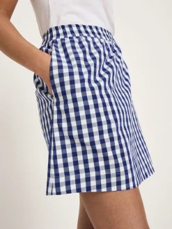 Jupe en coton bio | vichy bleu