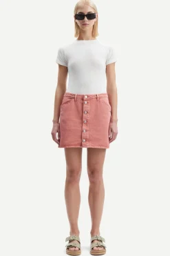 Jupe en jean rose en coton bio - norma skirt root