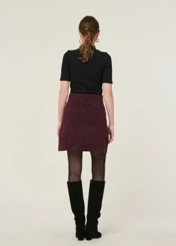 Jupe en laine bio | bordeaux 