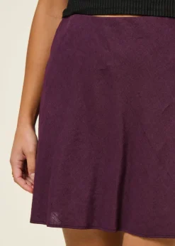 Jupe en lin | bordeaux "cercis - cherry lacquer"