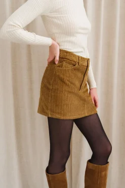 Jupe en velours côtelé | camel "light oak corduroy kimmy skirt - brown"