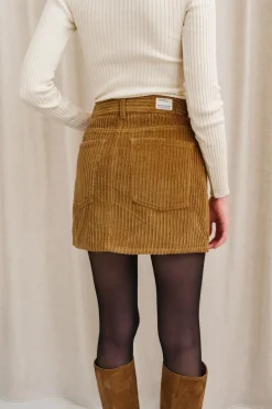 Jupe en velours côtelé | camel "light oak corduroy kimmy skirt - brown"