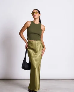 Jupe en viscose écologique | vert 