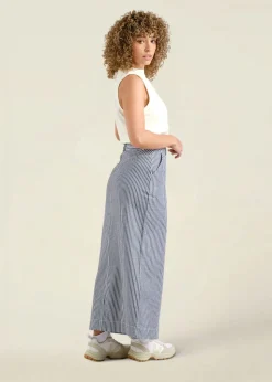Jupe longue denim en coton bio | rayé