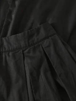 Jupe longue popeline en coton bio organic cotton pleated skirt - black jet
