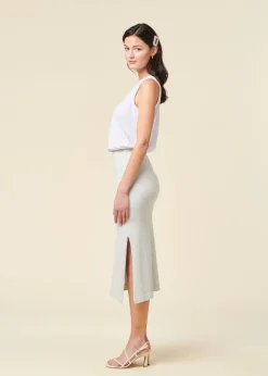 Jupe midi en coton bio | bleu ciel 