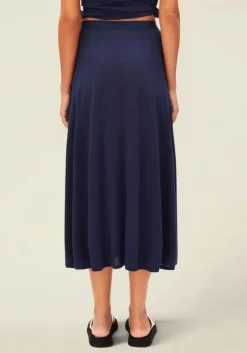 Jupe midi en tencel | marine "ileniaa laraa midi skirt - tinted navy"