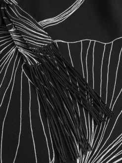 Kimono en ecovero | noir "tassel fusion kimono jacket - black"
