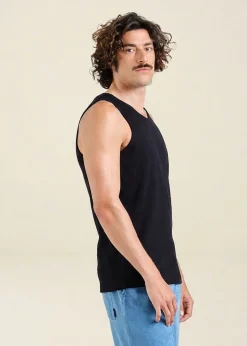 Marcel noir en coton bio | noir "rib tank top forsa"