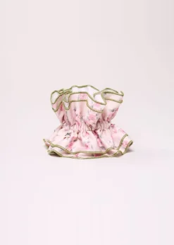 Maxi chouchou en matière upcyclée | rose à fleurs