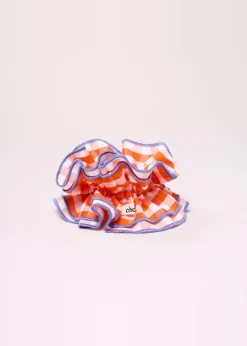 Maxi chouchou en matière upcyclée | vichy orange