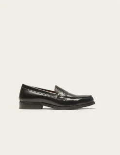 Mocassins en cuir certifié | cuir box noir