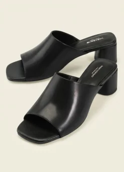 Mules à talon en cuir | black "piper - black"