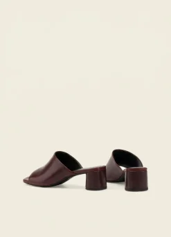 Mules à talon en cuir | bordeaux "piper - cherry"